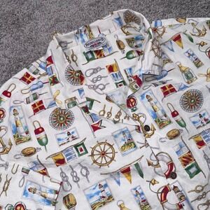 Pacific Legend Nautical Lighthouse Shirt Mens Short Sleeve White 3XL EXCELLENT